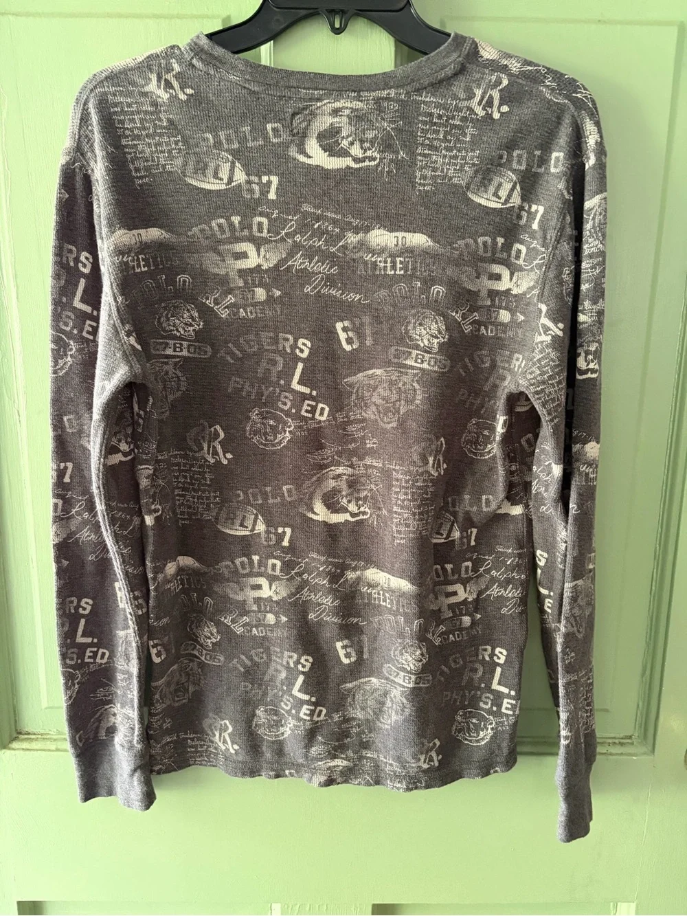 Polo Ralph Lauren collegiate Varsity Print Thermal Knit Shirt Men's medium